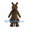 Dark Brown Kangaroo Mascot Costume with Joey in White Pouch