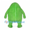 Green Monster Mascot Costume with Rounded Body and Small Fangs