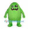 Green Monster Mascot Costume with Rounded Body and Small Fangs