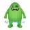 Green Monster Mascot Costume with Rounded Body and Small Fangs