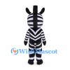 Zebra Mascot Costume with Black and White Stripes and Tall Mane