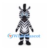 Zebra Mascot Costume with Black and White Stripes and Tall Mane