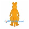 Orange Kangaroo Mascot Costume with Large White Belly and Rounded Ears