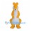 Orange Kangaroo Mascot Costume with Large White Belly and Rounded Ears