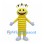 Yellow Alien Mascot Costume with Segmented Body and Crown of Antennae