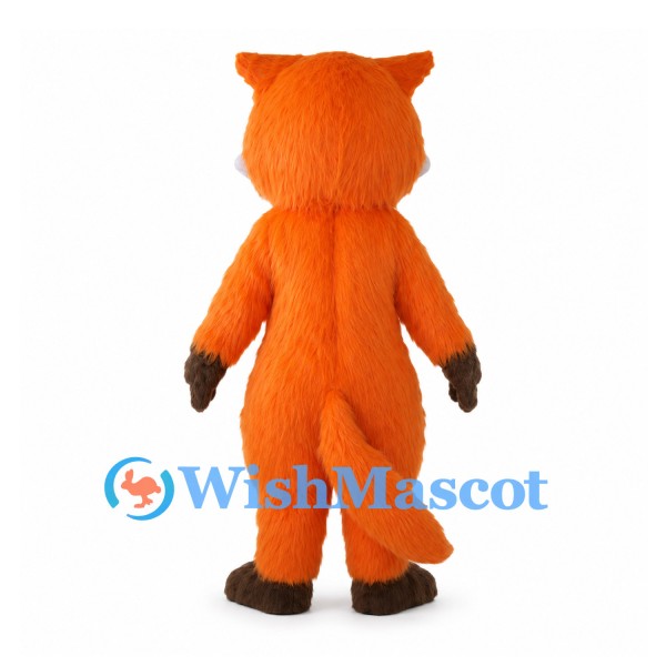 Orange Fox Mascot Costume with White Chest and Brown Paws