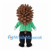 Hedgehog Mascot Costume with Green Jacket and Large Brown Spines
