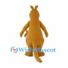 Tan Kangaroo Mascot Costume with Joey in White Belly Pouch