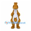 Tan Kangaroo Mascot Costume with Joey in White Belly Pouch