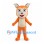 Orange Squirrel Mascot Costume with Cream Belly and Blue Tail Bow