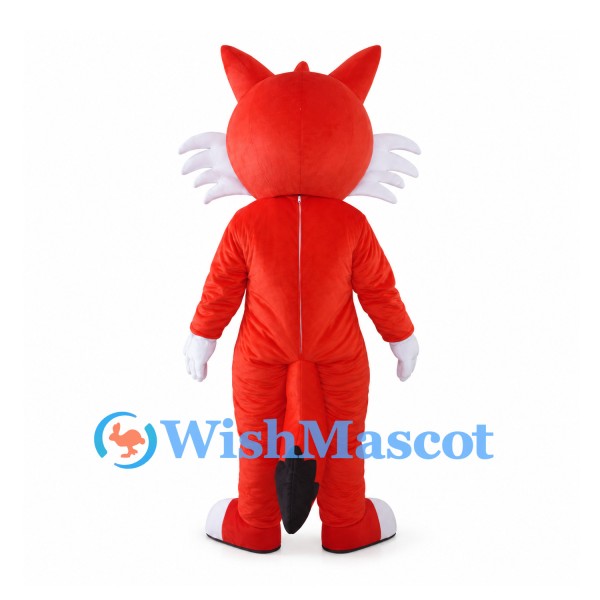 Red Fox Mascot Costume with Spiked White Cheeks and White Belly