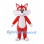 Red Fox Mascot Costume with Spiked White Cheeks and White Belly