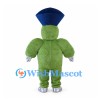 Green Bear Mascot Costume with Navy Hat Sunglasses and Silver Paws