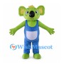 Green Koala Mascot Costume with Blue Overalls