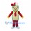 Green Clown Mascot Costume with Red Striped Cap and Neck Tie