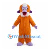 Orangutan Mascot Costume with Orange Fur and Purple Face