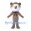 Bear Character Mascot Costume with Taupe Hood and Brown Bow Tie