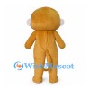 Golden Monkey Mascot Costume with Pink Bandana and Hair Flower