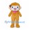 Golden Monkey Mascot Costume with Pink Bandana and Hair Flower