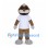 Brown Mole Mascot Costume with Round Glasses and White Shirt