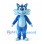 Blue Cat Mascot Costume with Spiked Light Blue Cheeks and White Belly