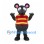 Black Mouse Mascot Costume with Red and Yellow Striped Shirt