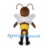 Bee Mascot Costume in Brown and Yellow with Four White Wings