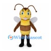 Bee Mascot Costume in Brown and Yellow with Four White Wings