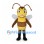 Bee Mascot Costume in Brown and Yellow with Four White Wings