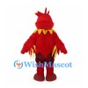 Red Fire Monster Mascot Costume with Yellow Spikes and Shaggy Body