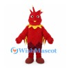 Red Fire Monster Mascot Costume with Yellow Spikes and Shaggy Body
