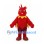 Red Fire Monster Mascot Costume with Yellow Spikes and Shaggy Body