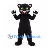 Black Cat Mascot Costume with Green Eyes and White Whiskers