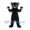 Black Cat Mascot Costume with Green Eyes and White Whiskers