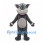 Gray Cat Mascot Costume with Green Eyes and Pale Belly