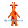 Orange Giraffe Mascot Costume with Red Patches and Long Neck