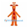 Orange Giraffe Mascot Costume with Red Patches and Long Neck