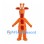 Orange Giraffe Mascot Costume with Red Patches and Long Neck