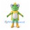 Frog King Mascot Costume with Gold Crown and Yellow Royal Cape