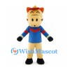 Horse Mascot Costume with Blue Shirt Red Mane and Yellow Hat