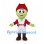 Green Cowboy Mascot Costume with Red Hat and Jacket