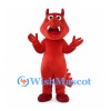 Red Dragon Mascot Costume with Long Tail and White Fangs