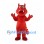 Red Dragon Mascot Costume with Long Tail and White Fangs