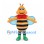Bee Mascot Costume with Blue Wings Red Collar and Green Boots