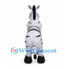 Zebra Mascot Costume with Four Legged Body and Black Mane