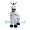 Zebra Mascot Costume with Four Legged Body and Black Mane