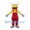 Ant Mascot Costume in Yellow with Red Overalls and White Cap