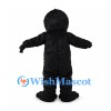 Black Gorilla Mascot Costume with Shaggy Fur and White Fangs