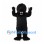 Black Gorilla Mascot Costume with Shaggy Fur and White Fangs