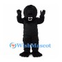 Black Gorilla Mascot Costume with Shaggy Fur and White Fangs